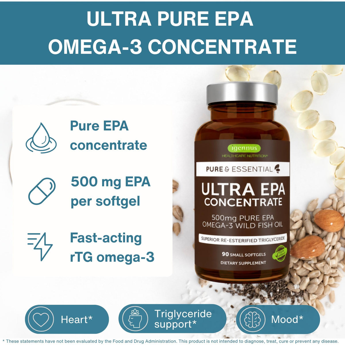 Igennus Ultra EPA Omega 3 500mg DHA-Free - 90 Softgels - image 2