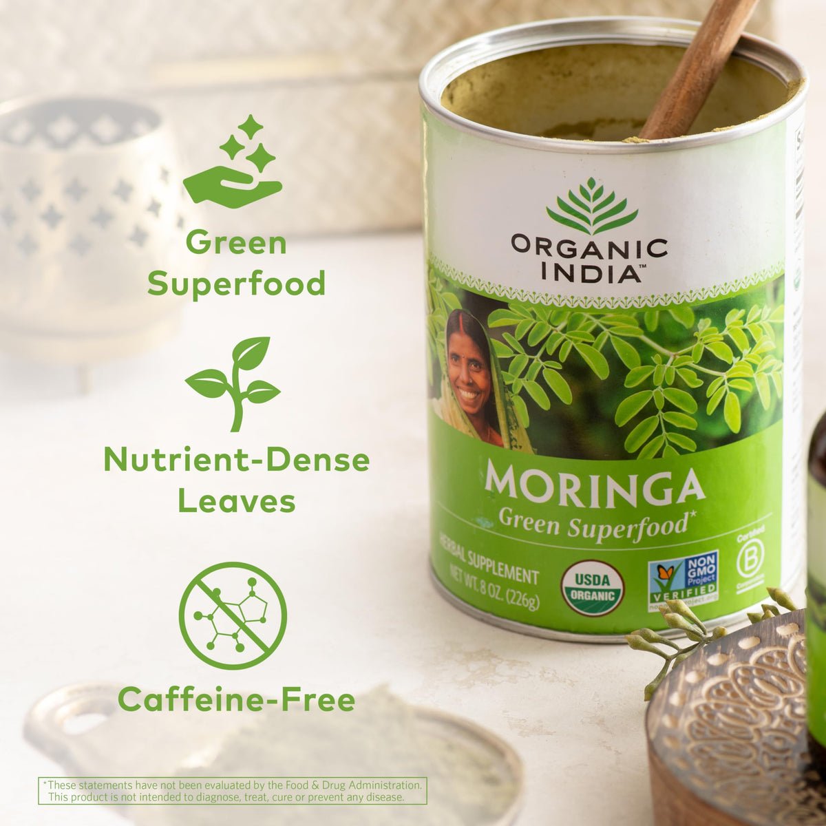 ORGANIC INDIA Moringa Powder Herbal Supplement - 8 oz - image 3