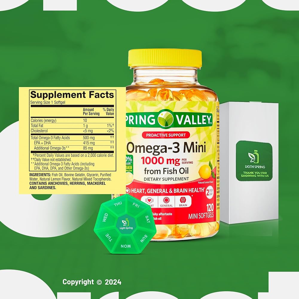 LightSpring Omega-3 Mini Fish Oil Softgels 1000 mg - 120 Softgels - image 5