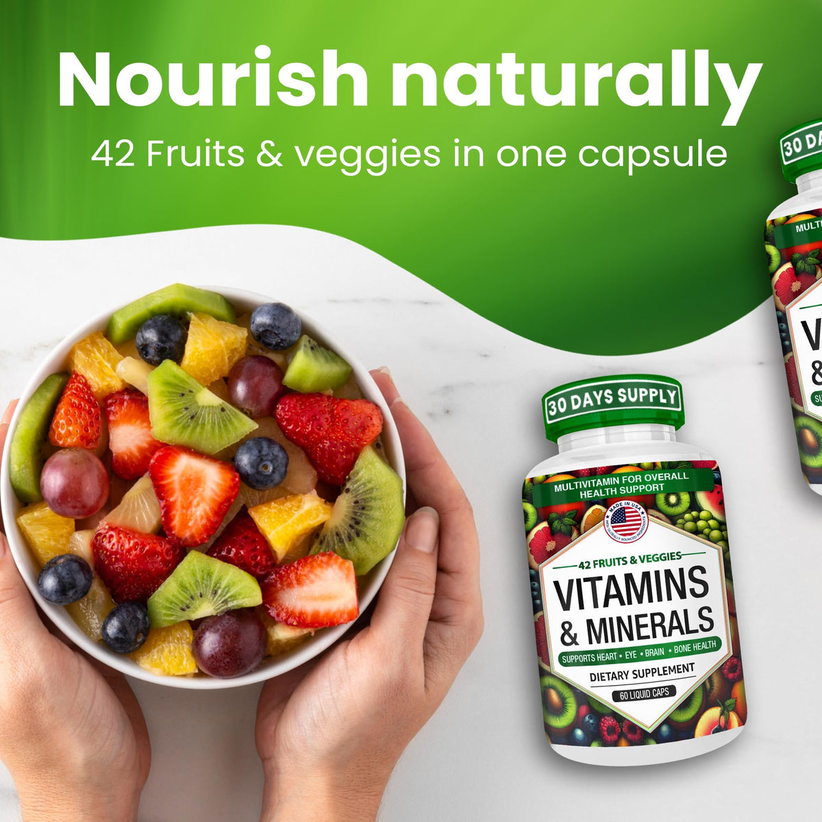 AAMATEC LIFE Daily Multivitamin with Zinc & Fruit/Veggie Blend - 60 Capsules - image 2