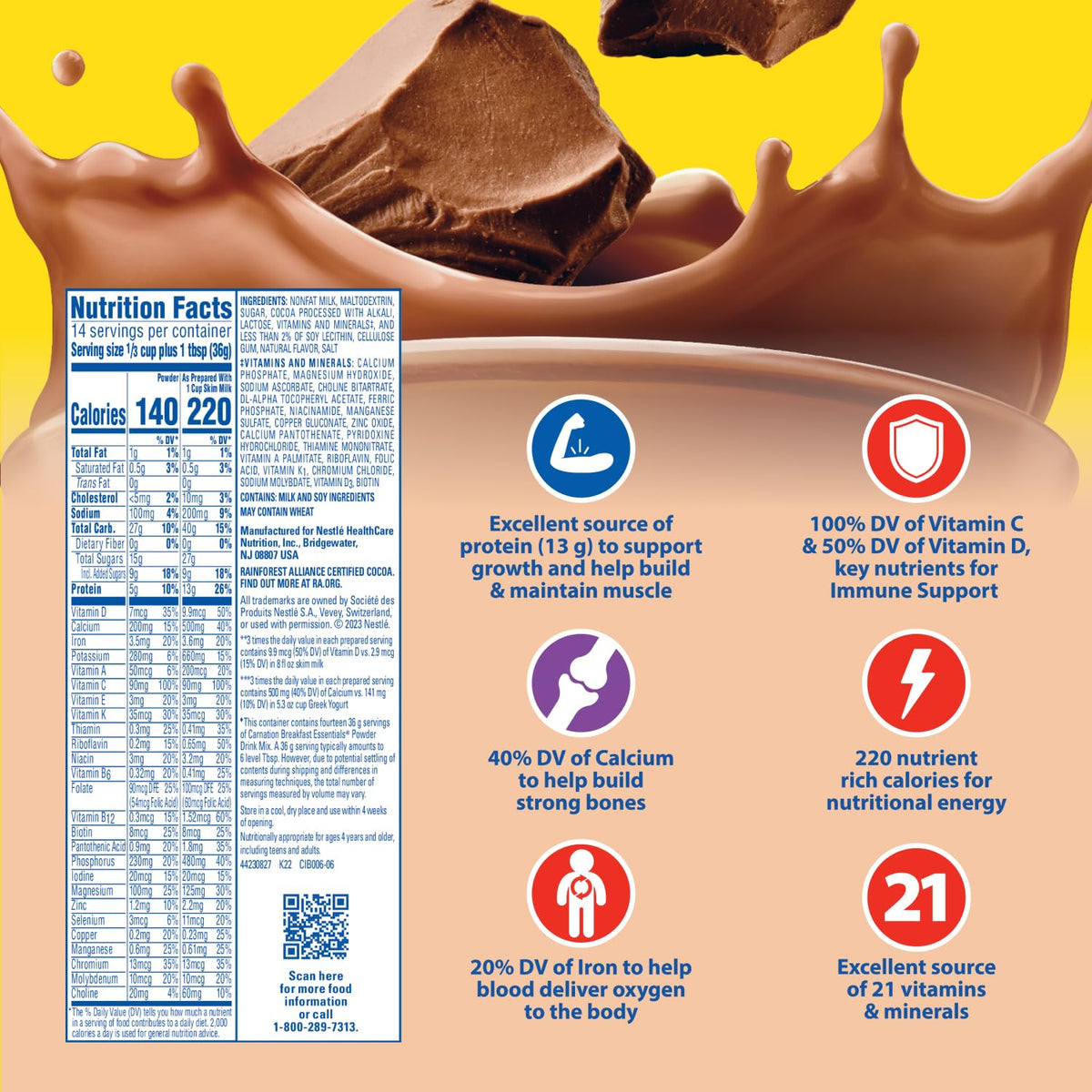 Carnation Breakfast Essentials Chocolate Powder Drink Mix - 6 Pack - image 3