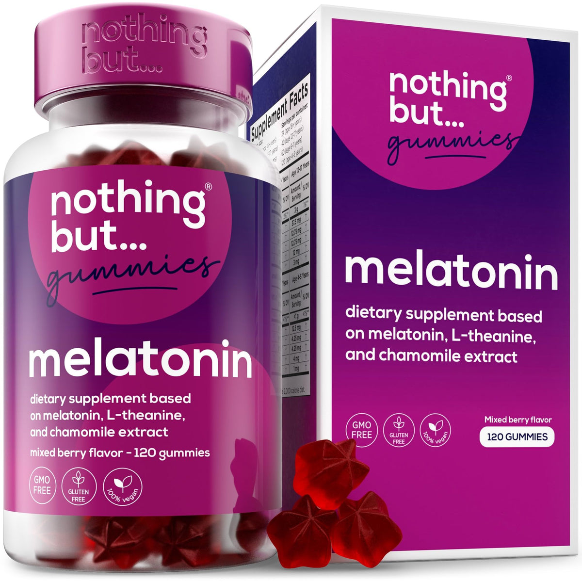nothing BUT nutrition Melatonin Gummies 5mg for Sleep - 120 Gummies