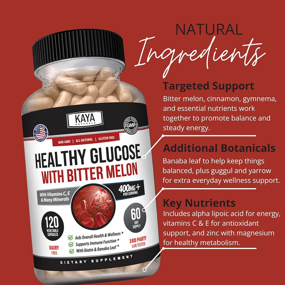 Kaya Naturals Healthy Gluco with Bittermelon Supplement - 120 Capsules - image 5