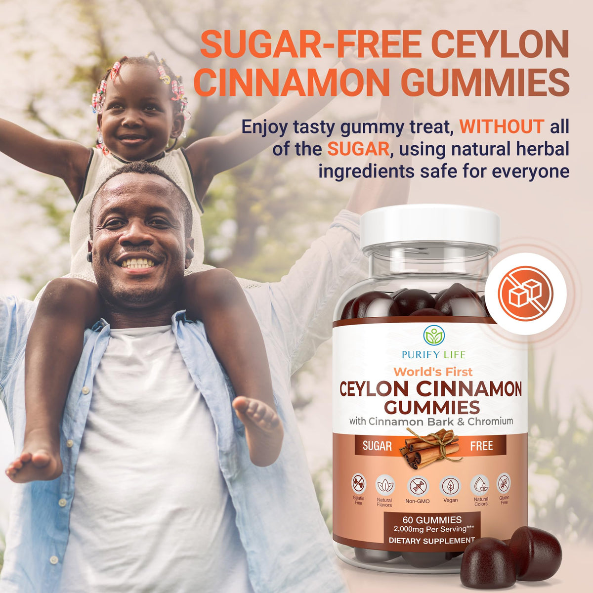 Purify Life Ceylon Cinnamon Gummies with Chromium - 60 Chews - image 4