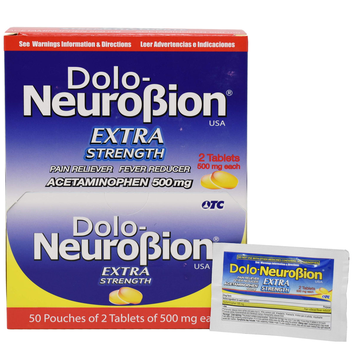 Neurobion Dolo Pain Reliever & Fever Reducer Extra Strength - 100 Tablets