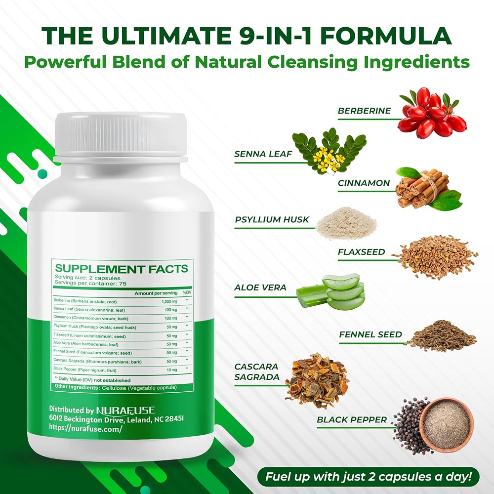 NuraFuse Berberine 9-in-1 Complex for Digestive Wellness - 150 Capsules - image 3