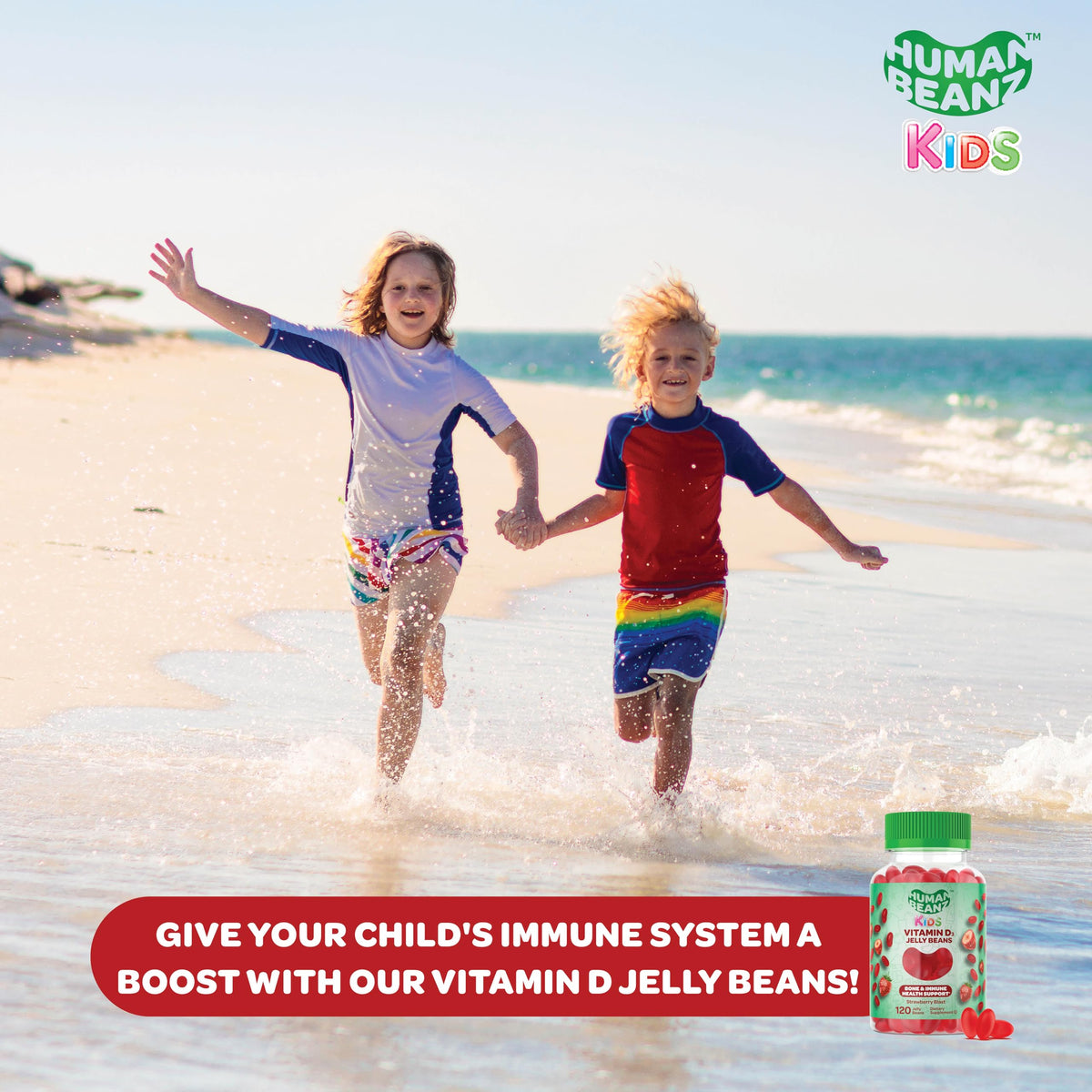 Human Beanz Vitamin D3 Jelly Bean Gummies 1000 IU Kids - 120 Gummies - image 5