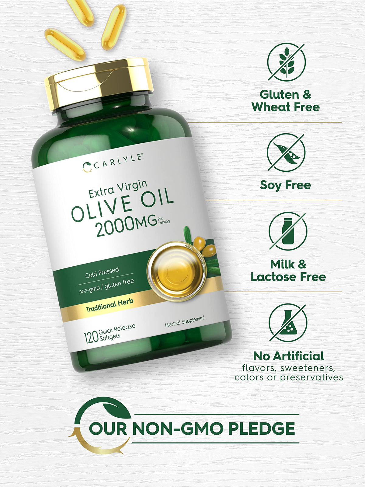 Carlyle Olive Oil Extra Virgin 2000mg - 120 Softgels - image 4