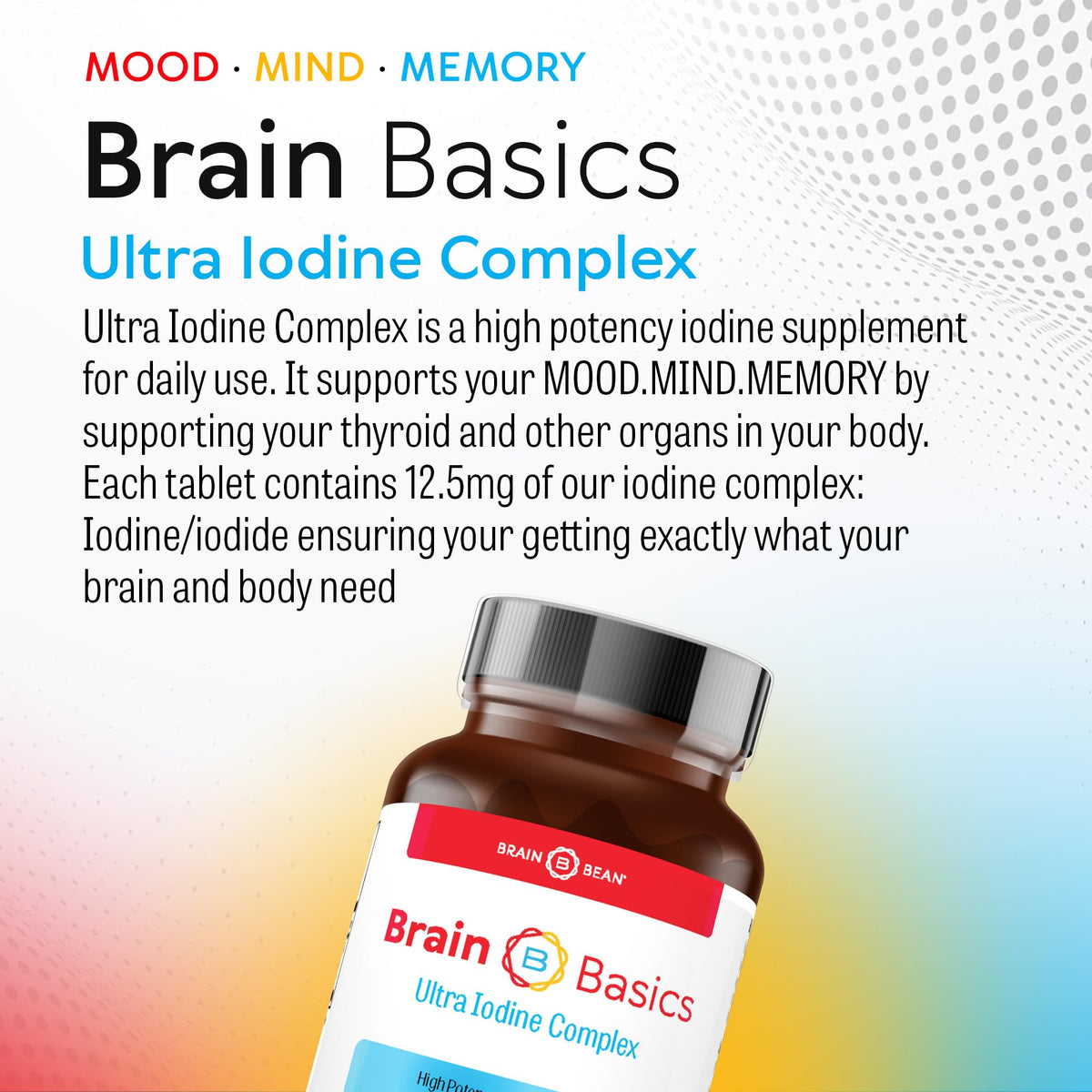 Brain Bean Iodine Complex Supplement for Thyroid Support - 90 Tablets - image 4