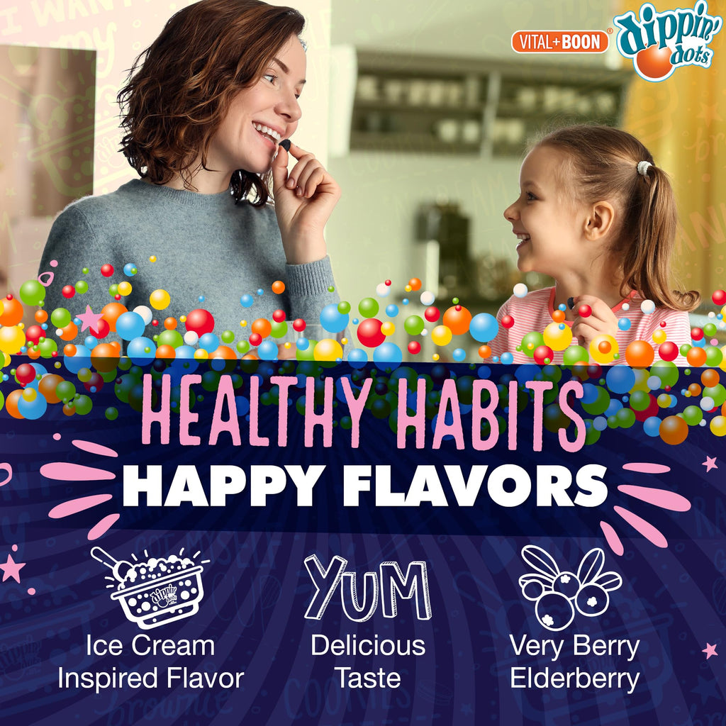 Vital+Boon Dippin’ Dots - Elderberry Gummies with Vitamin C & Zinc