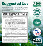 Healths Harmony USDA Organic Greens Powder Convenient Pills