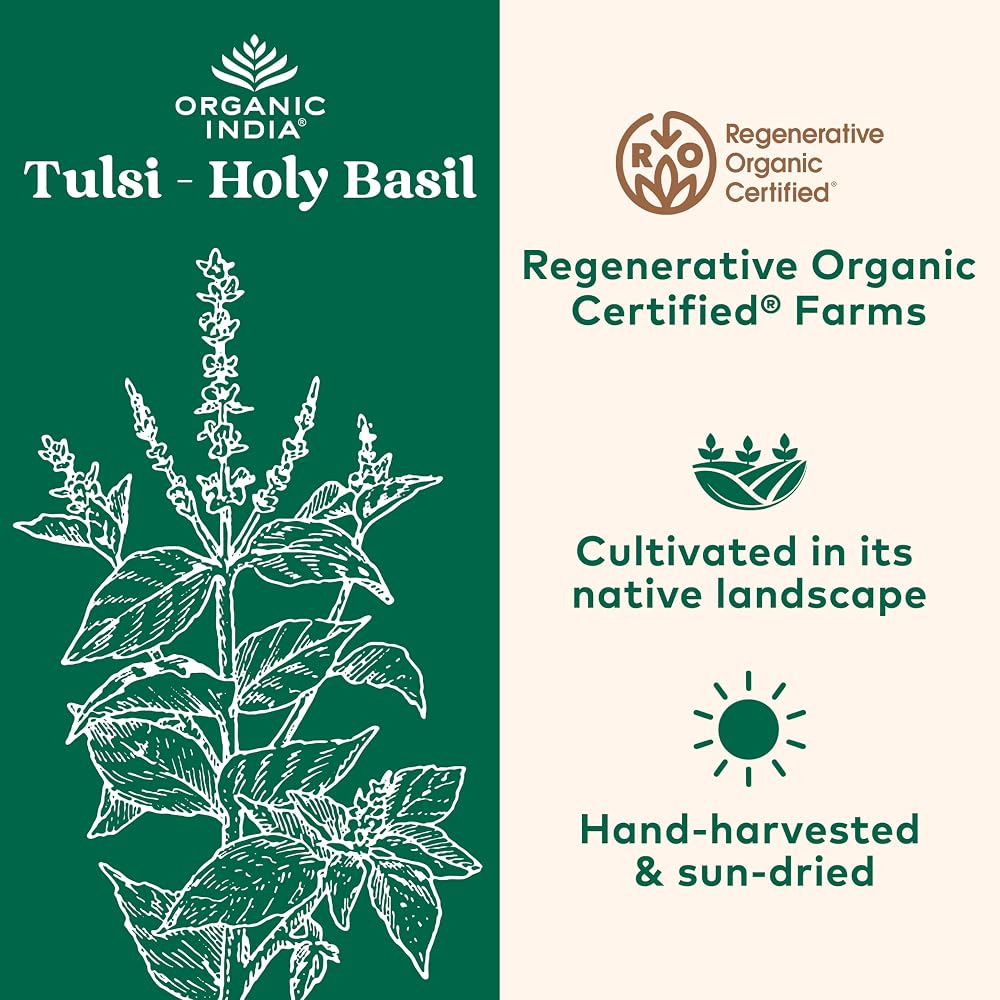 ORGANIC INDIA Tulsi Holy Basil Capsules Stress Relief - 180 Capsules - image 3