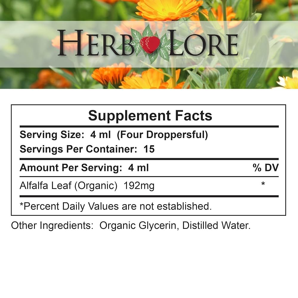 Herb Lore Organic Alfalfa Leaf Tincture