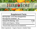 Herb Lore Organic Alfalfa Leaf Tincture