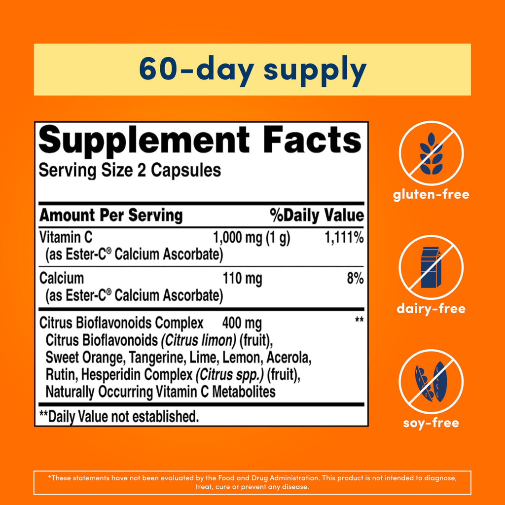American Health EsterC with Bioflavonoids 500mg Capsules