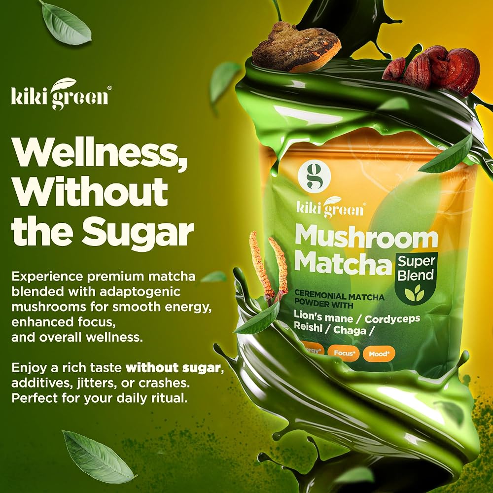 KIKI Green Mushroom Matcha Powder Super Blend - 4 oz - image 2