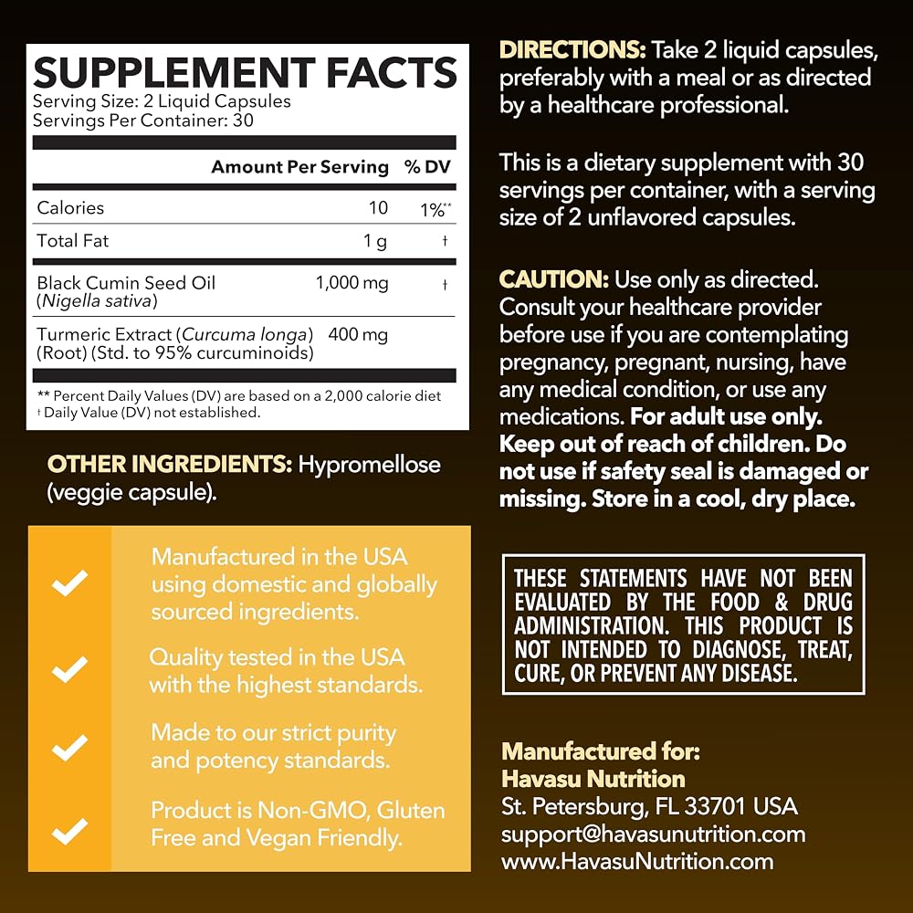 HAVASU NUTRITION Cold Pressed Black Seed Oil