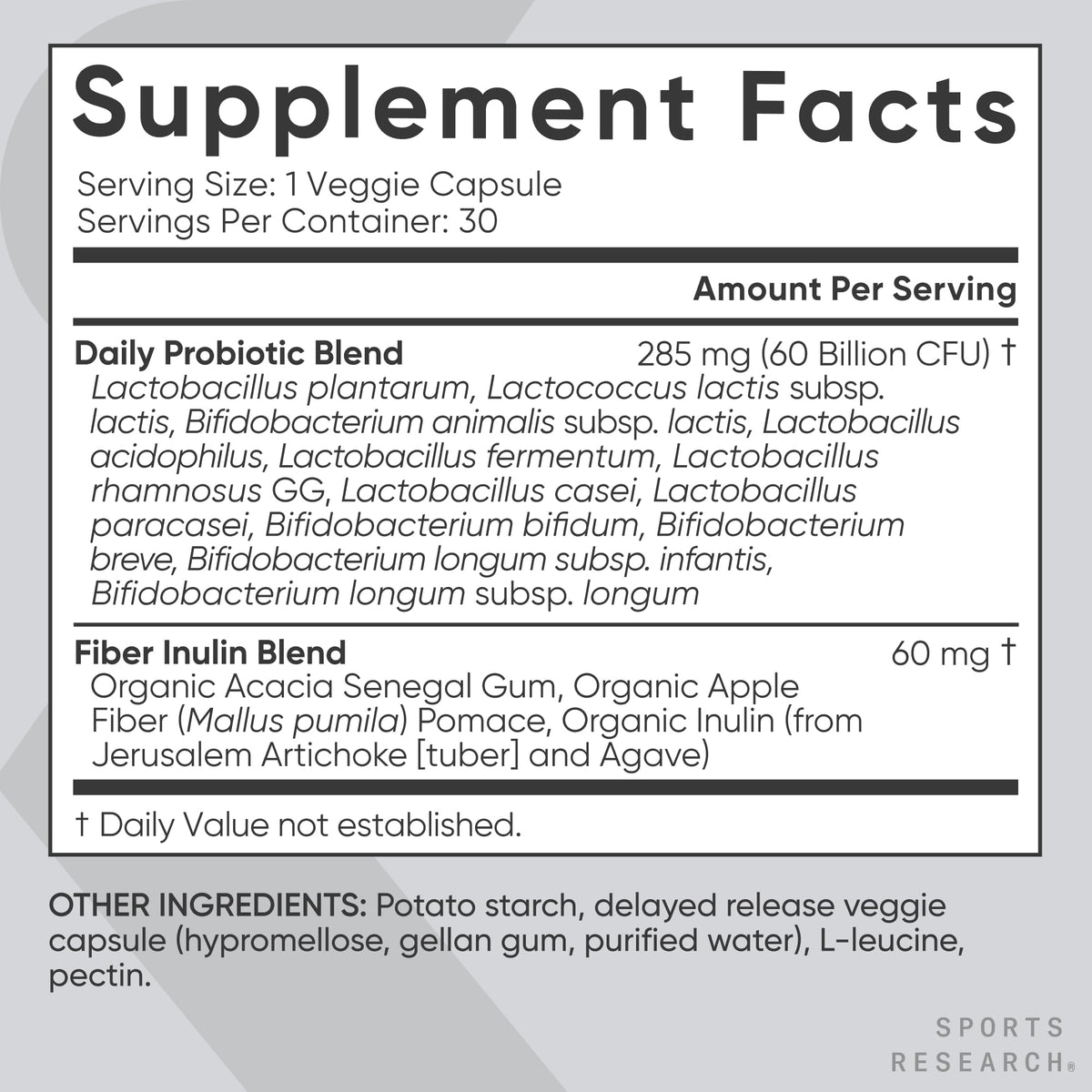 Sports Research Daily Probiotics 60 Billion CFU - 30 Capsules - image 5