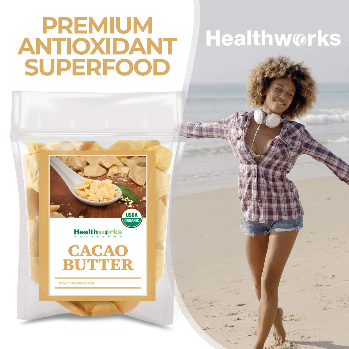 Healthworks Superfoods Organic Cacao Butter Raw Unrefined - 1 lb - image 5