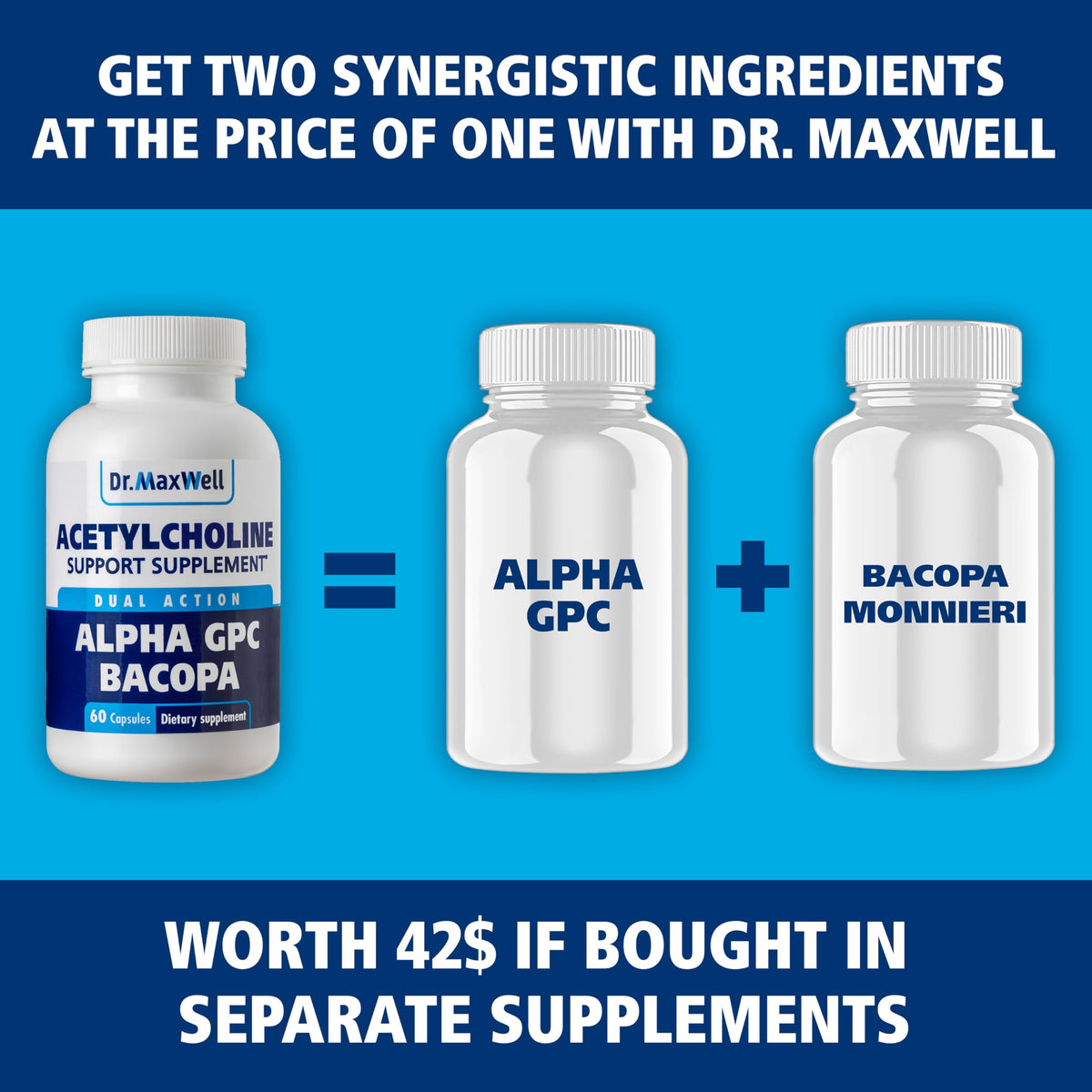 Dr. Maxwell Acetylcholine Alpha GPC 600mg + Bacopa - 60 Capsules - image 6