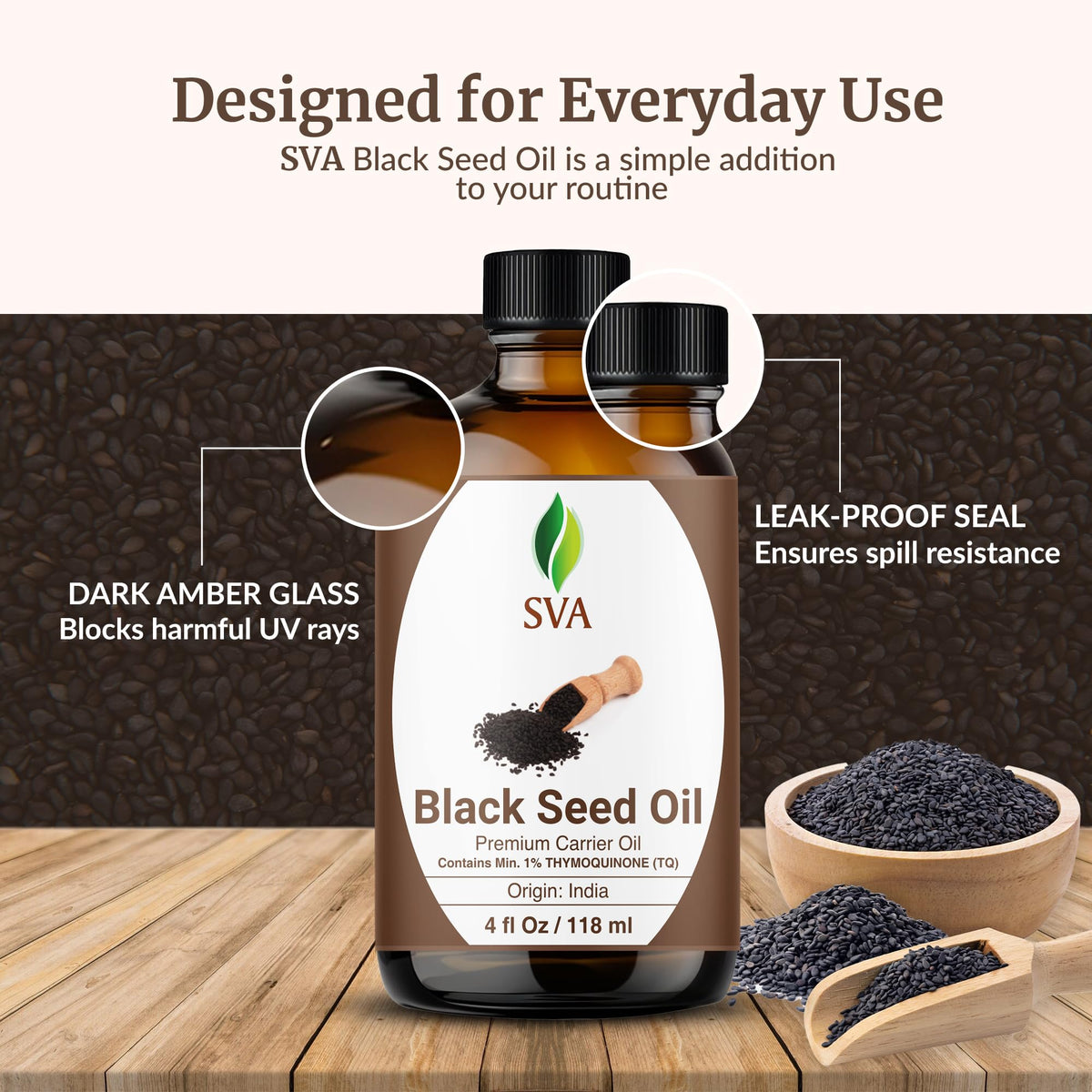 SVA ORGANICS Black Seed Carrier Oil - 4 Fl Oz - image 7