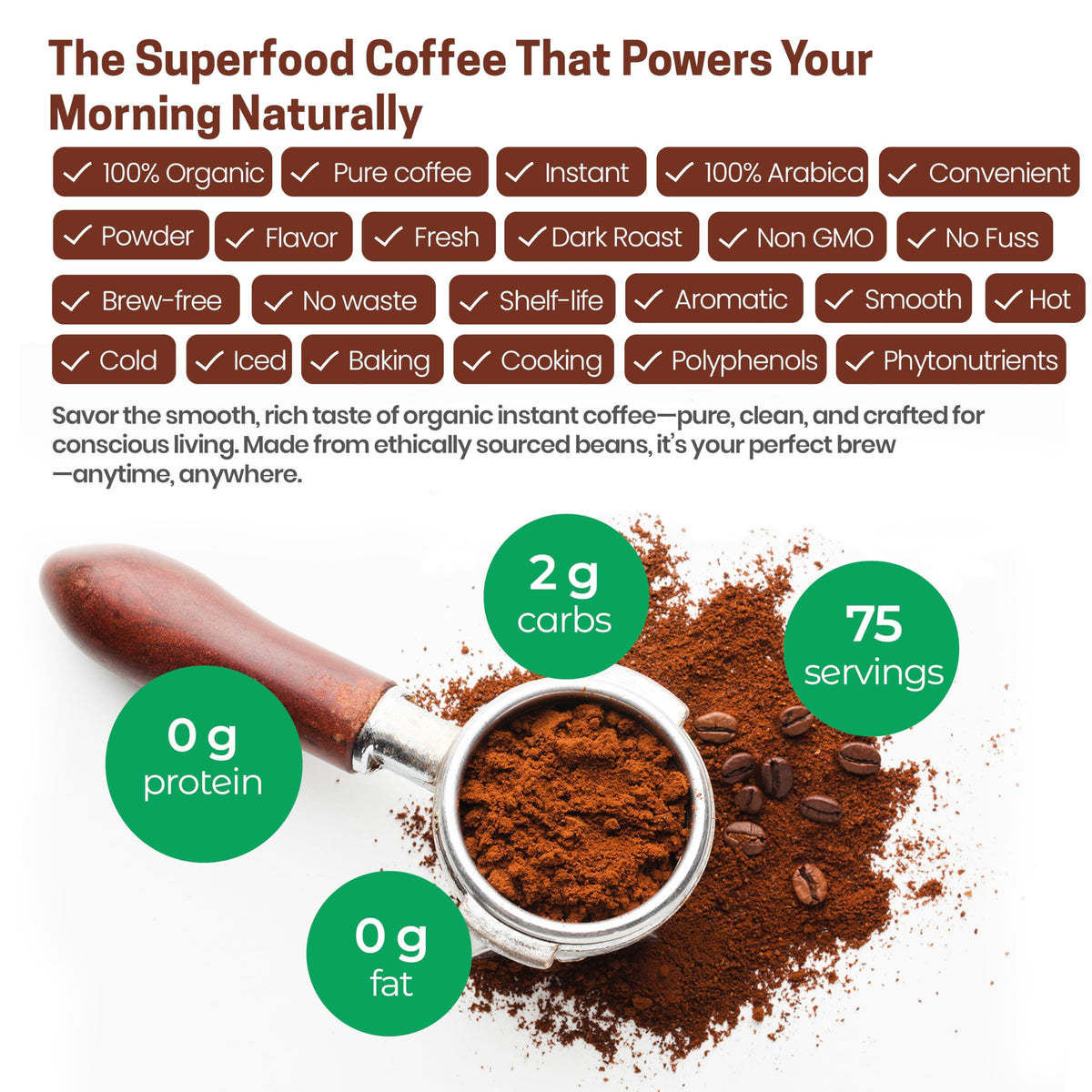 Z Natural Foods Organic Instant Coffee Powder Dark Roast - 8 oz - image 5