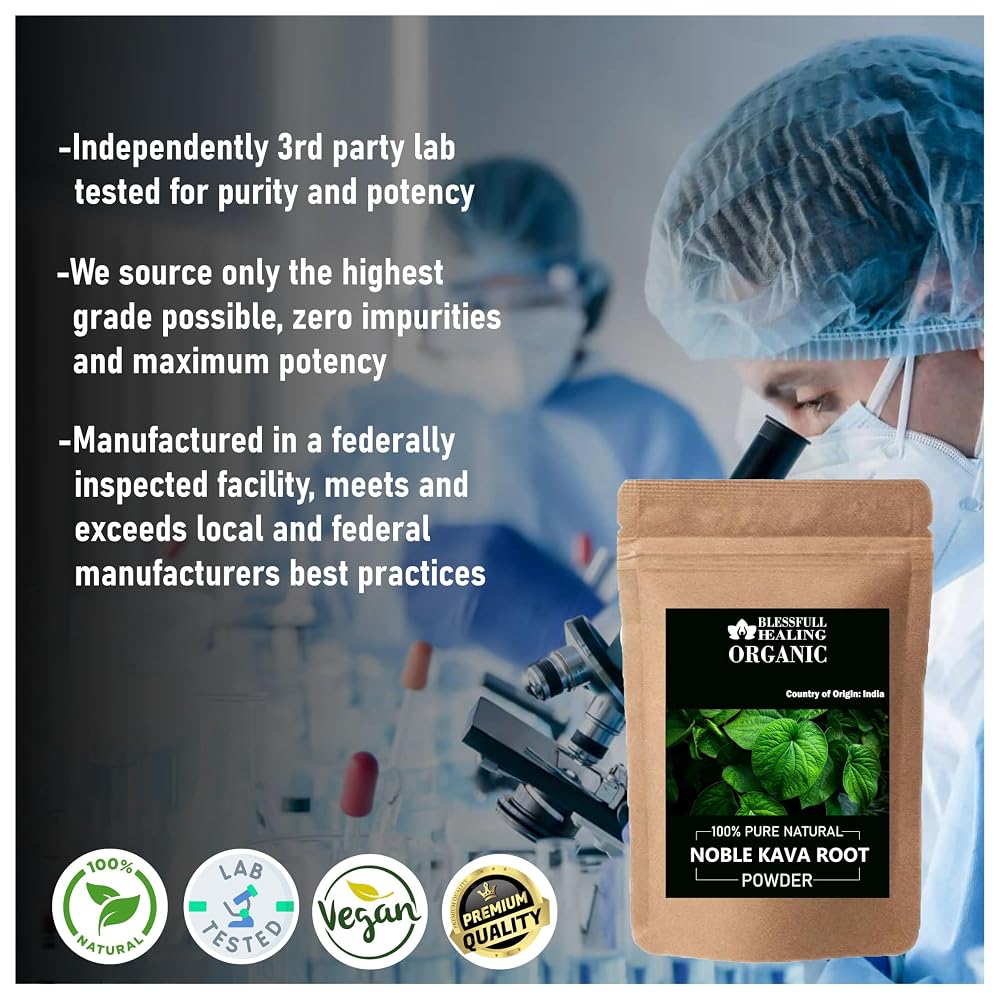 Blessfull Healing Organic Noble Kava Root Powder 100% Pure Natural