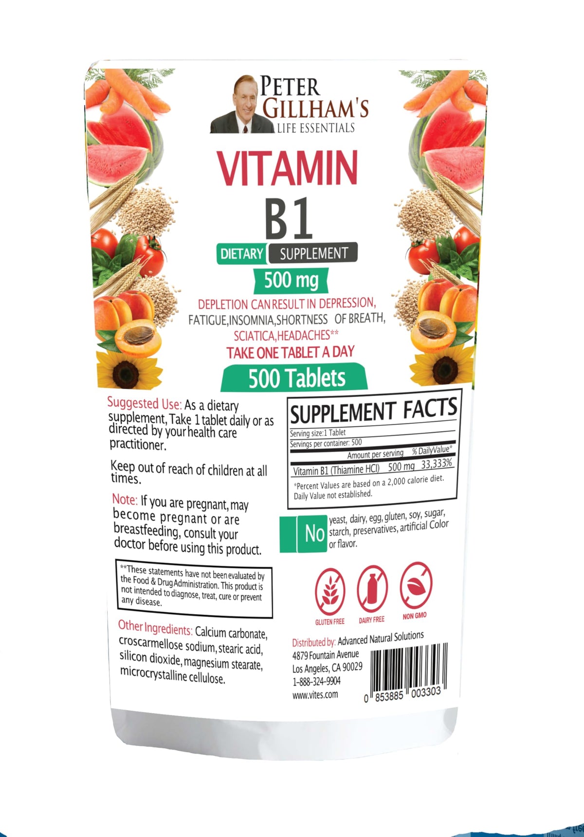Peter's Choice B1 Thiamine 500mg Tablets - 100 Tablets - image 3