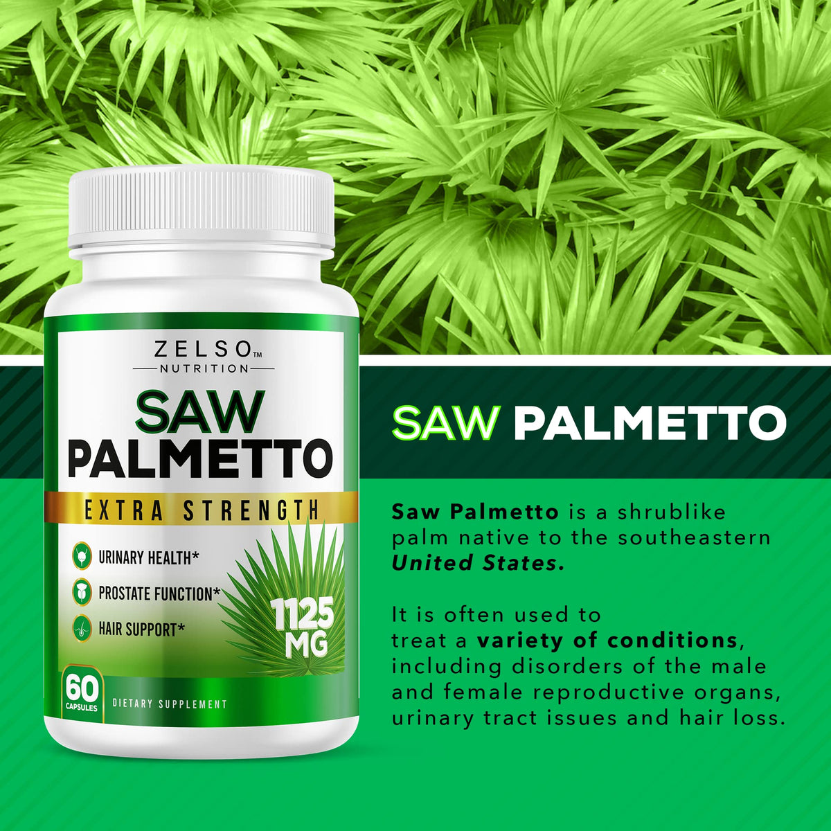 ZELSO Saw Palmetto 3:1 Prostate & Hair Growth Support - 120 Capsules - image 5