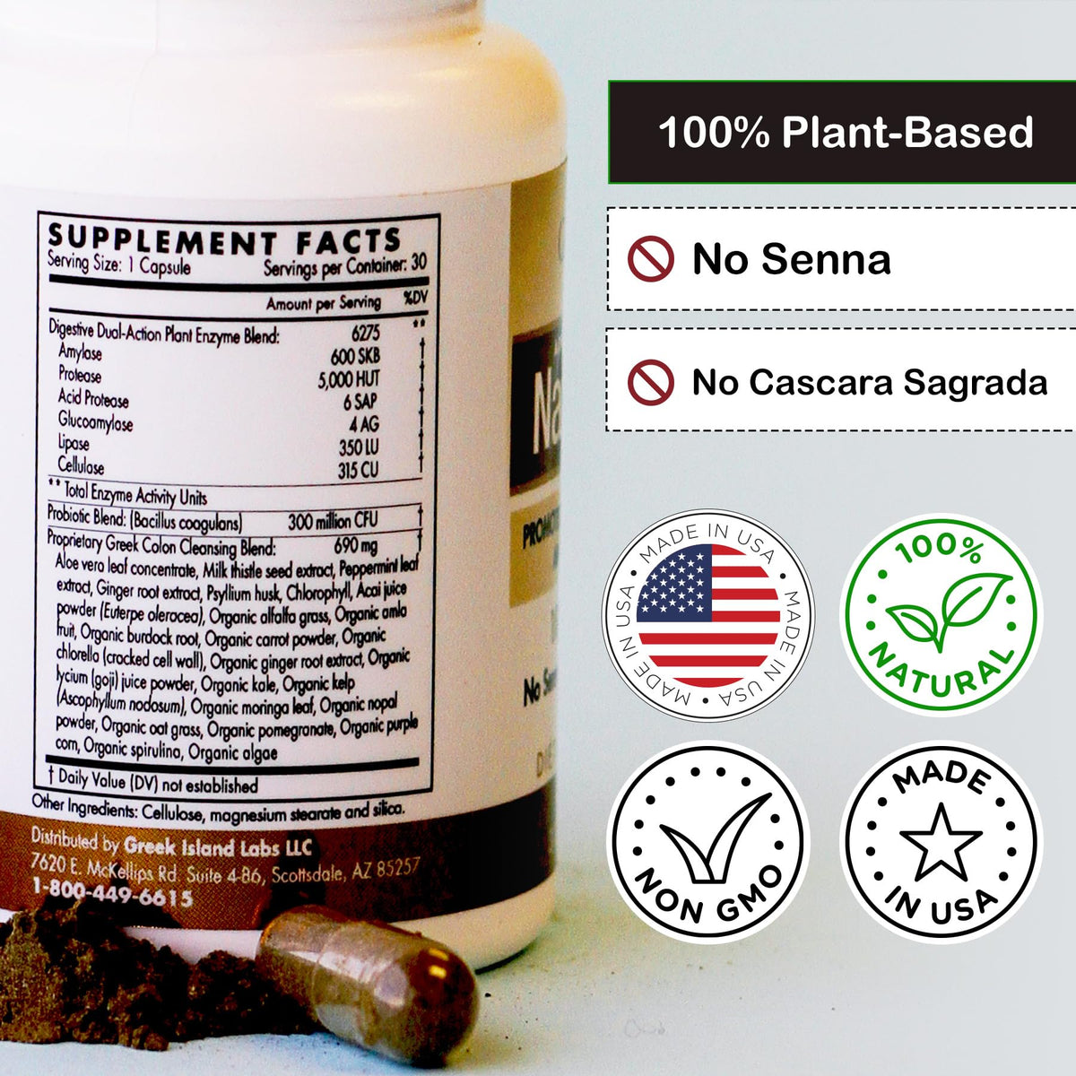 Greek Island Labs Natural Colon Cleanse Supplements - 30 Capsules - image 5