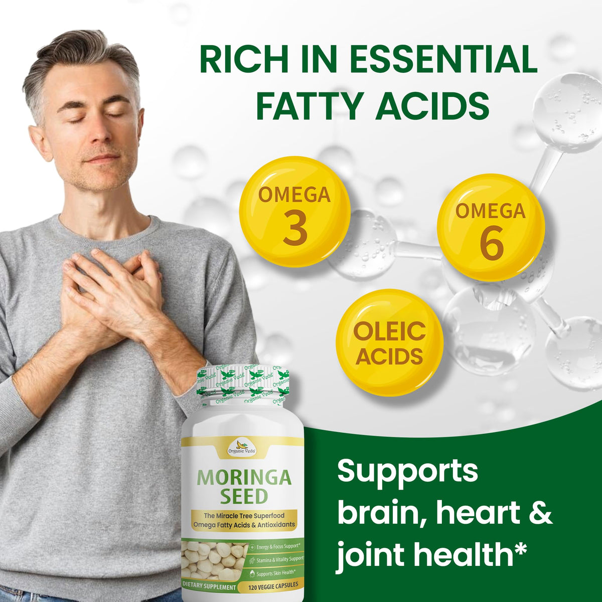 Organic Veda Moringa Seeds Capsules for Energy & Vitality - 120 Vegan Capsules - image 4