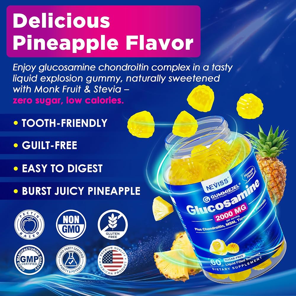 NEVISS Sugar Free Glucosamine Filled Gummies - Glucosamine Supplement