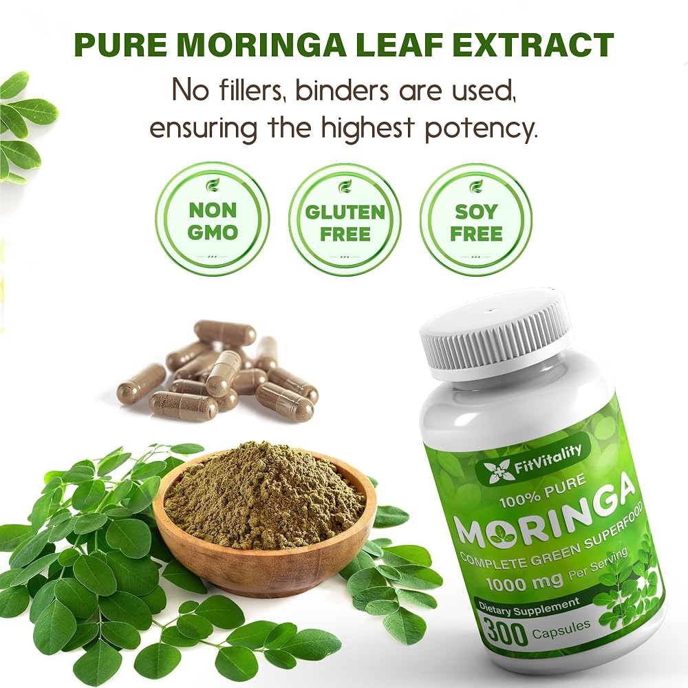 FitVitality Moringa Oleifera Leaf Extract Capsules - 300 Count - image 4