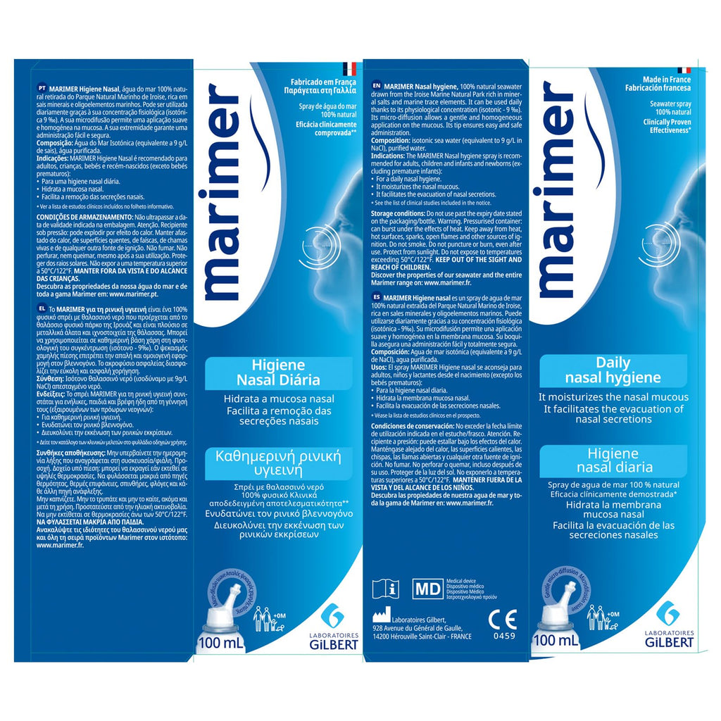 Marimer Saline Nasal Spray 0.9% Isotonic Seawater - 3.38 oz - image 2