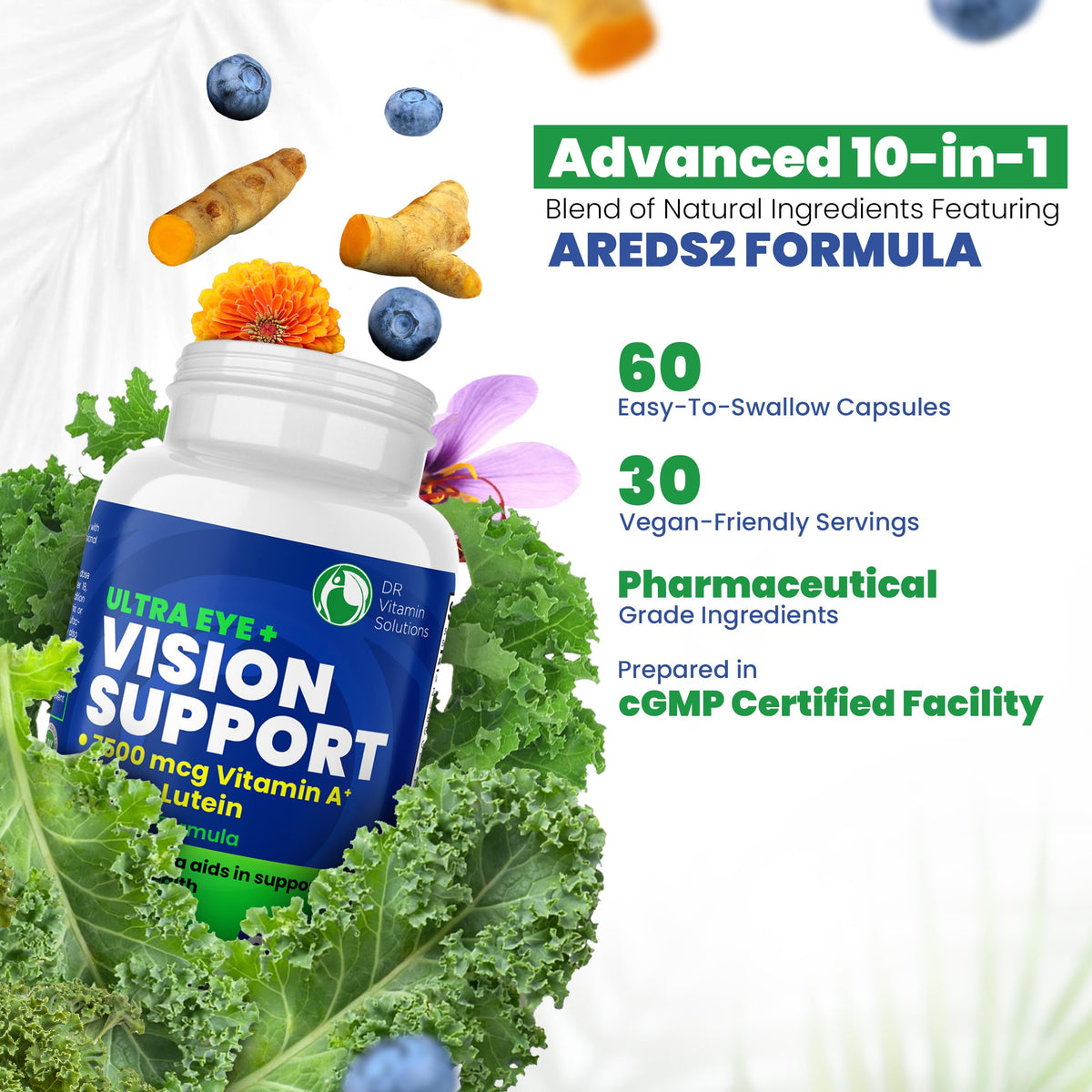 DR VITAMIN SOLUTIONS AREDS 2 Eye Vitamins Lutein - 60 Capsules - image 7