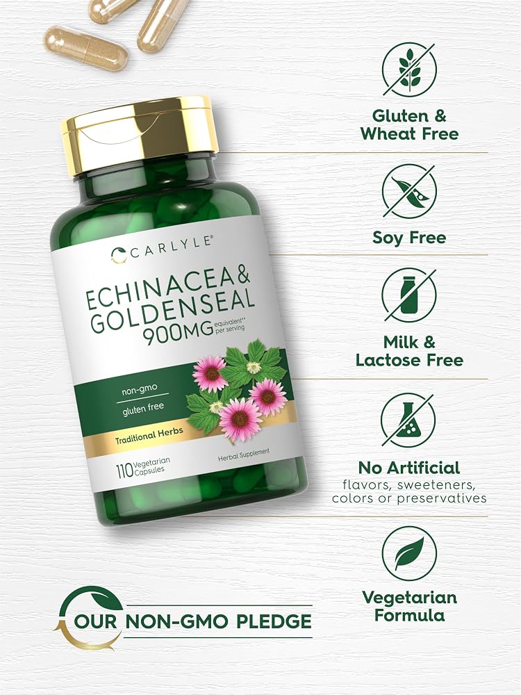 Carlyle Echinacea Goldenseal Capsules - 110 Vegetarian Capsules - image 5