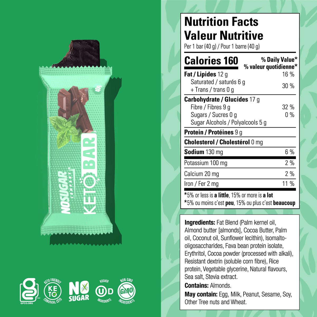 No Sugar Company Keto Bar Mint Chocolate - 12 Count - image 5