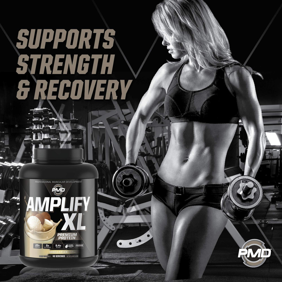 PMD Sports Amplify XL Whey Protein Hydro Greens Blend