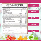 MonesAli Halal Prenatal Vitamins Gummies with Folic Acid & DHA - 90 Gummies - image 2