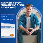 MAJOR Ferrex-150 Polysaccharide-Iron Complex - 100 Capsules - image 5