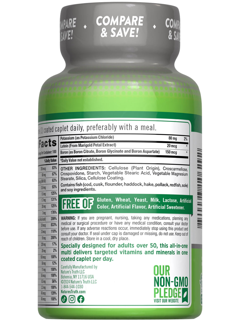 Nature's Truth Multivitamin for Adults 50+ - 4 Tablets - image 7