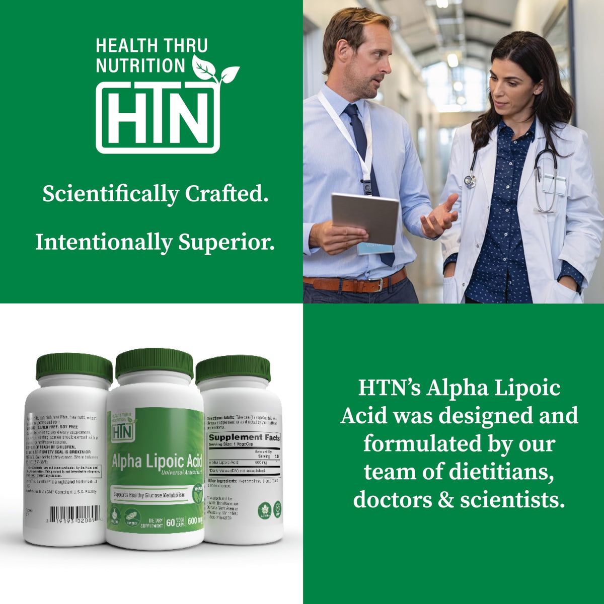 Health Thru Nutrition Alpha Lipoic Acid (ALA) 600mg Vegecaps - Vegan