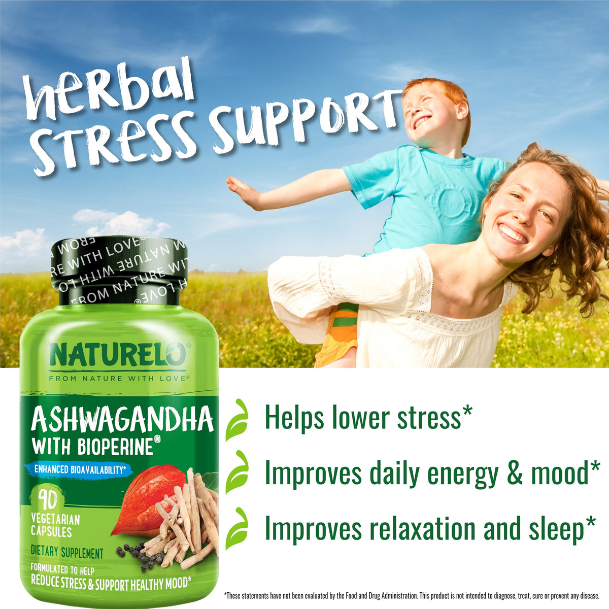 Naturelo Unflavored capsule ashwagandha reduce Stress