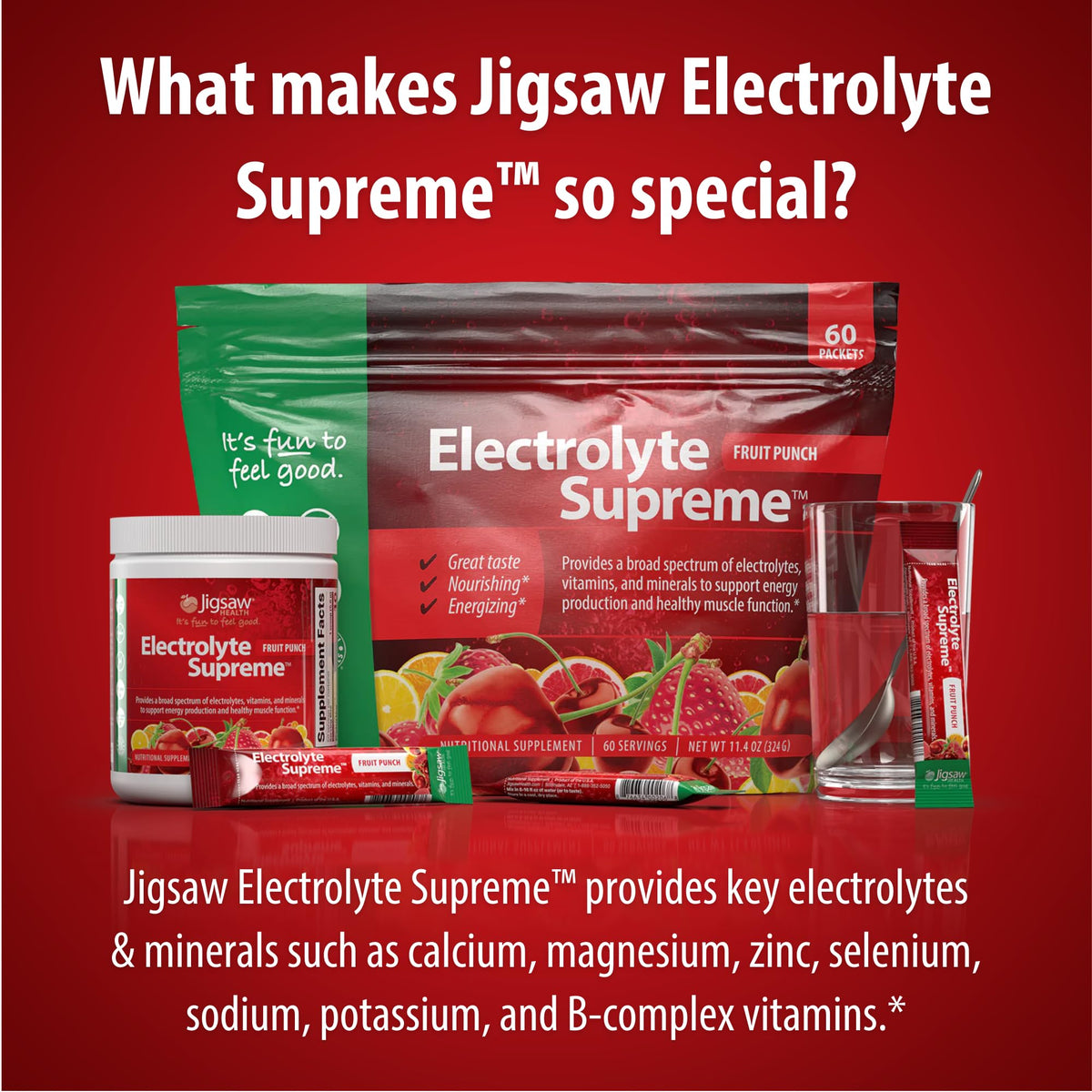 Jigsaw Health Electrolyte Supreme Powder Fruit Punch - 60 Servings - image 5