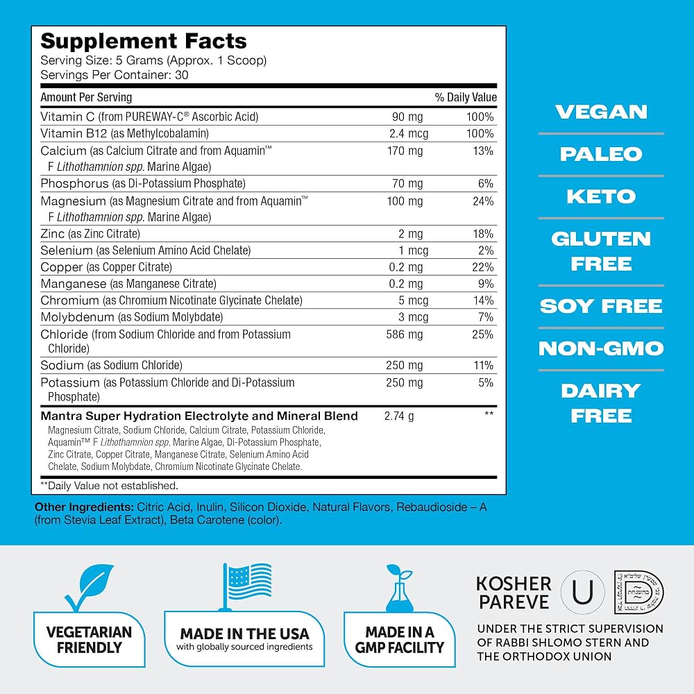 Zahler Mantra Electrolyte Replacement Powder Lemonade - 30 Servings - image 6