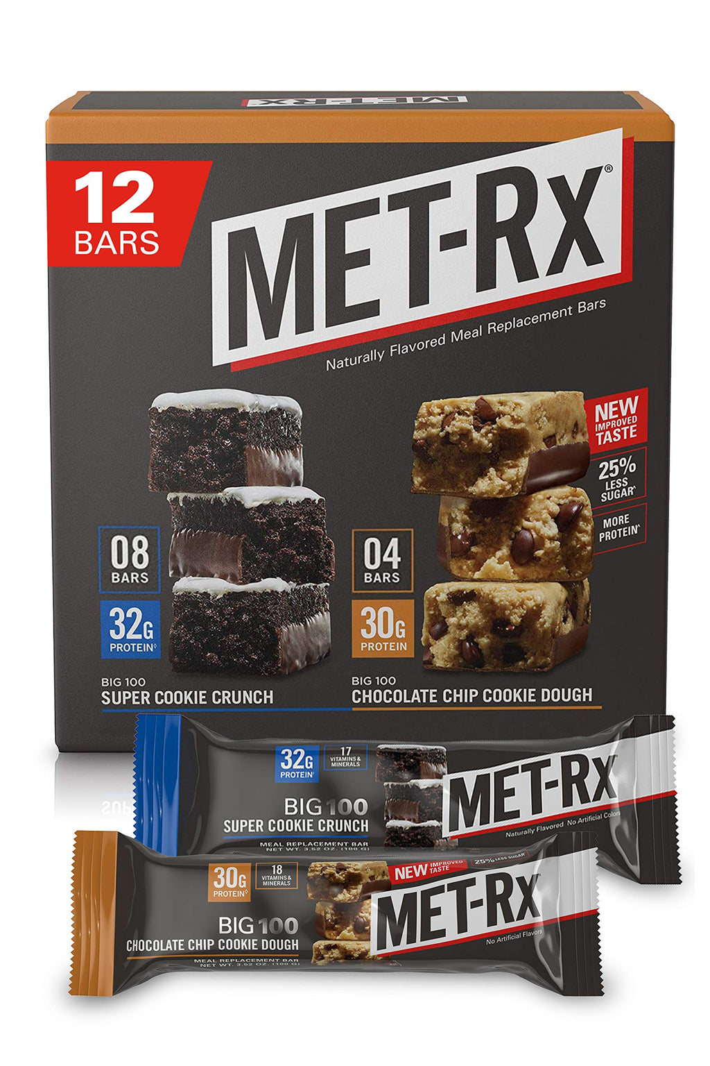 MET-Rx Big 100 Protein Bars Variety Pack - 12 Count
