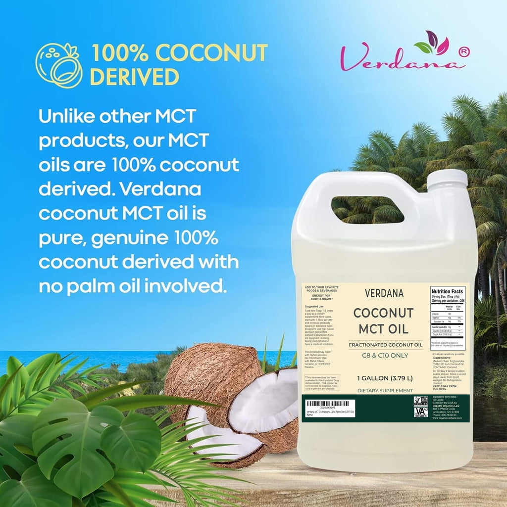 Verdana MCT Oil Fractionated 100% Coconut - 128 Fl Oz - image 3