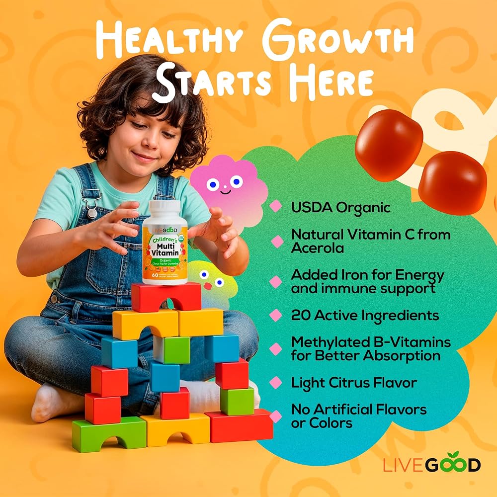 LIVEGOOD Organic Children's Multivitamin Gummies - 60 Count - image 2