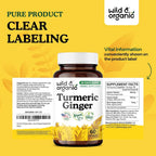 Wild & Organic Turmeric and Ginger Supplement Capsules - Mobility