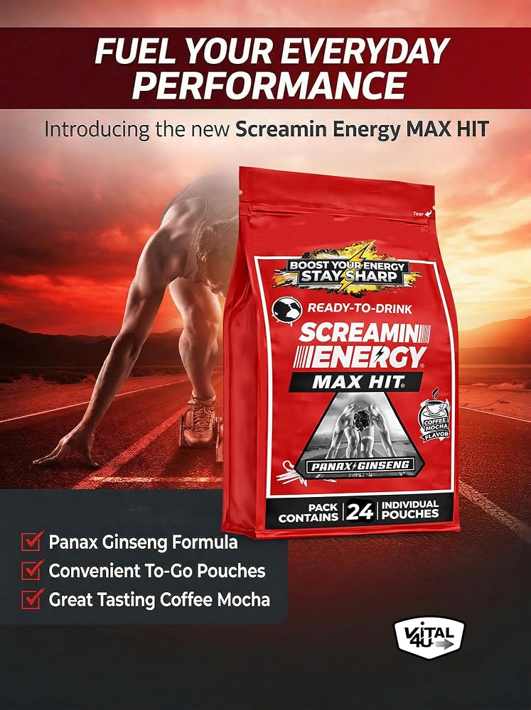 VITAL 4U Screamin Energy Max Hit Coffee Mocha Energy Shots - 24 Count - image 7